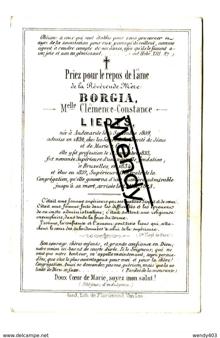 Originele Foto Borgia - Clemence Liedts   °Oudenaarde 1809  +Bruxelles 1873 - Images Religieuses