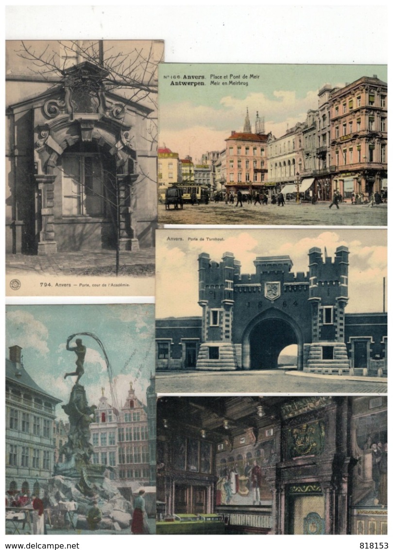 ANTWERPEN  Lot 100 Oude Postkaarten - 100 - 499 Postcards