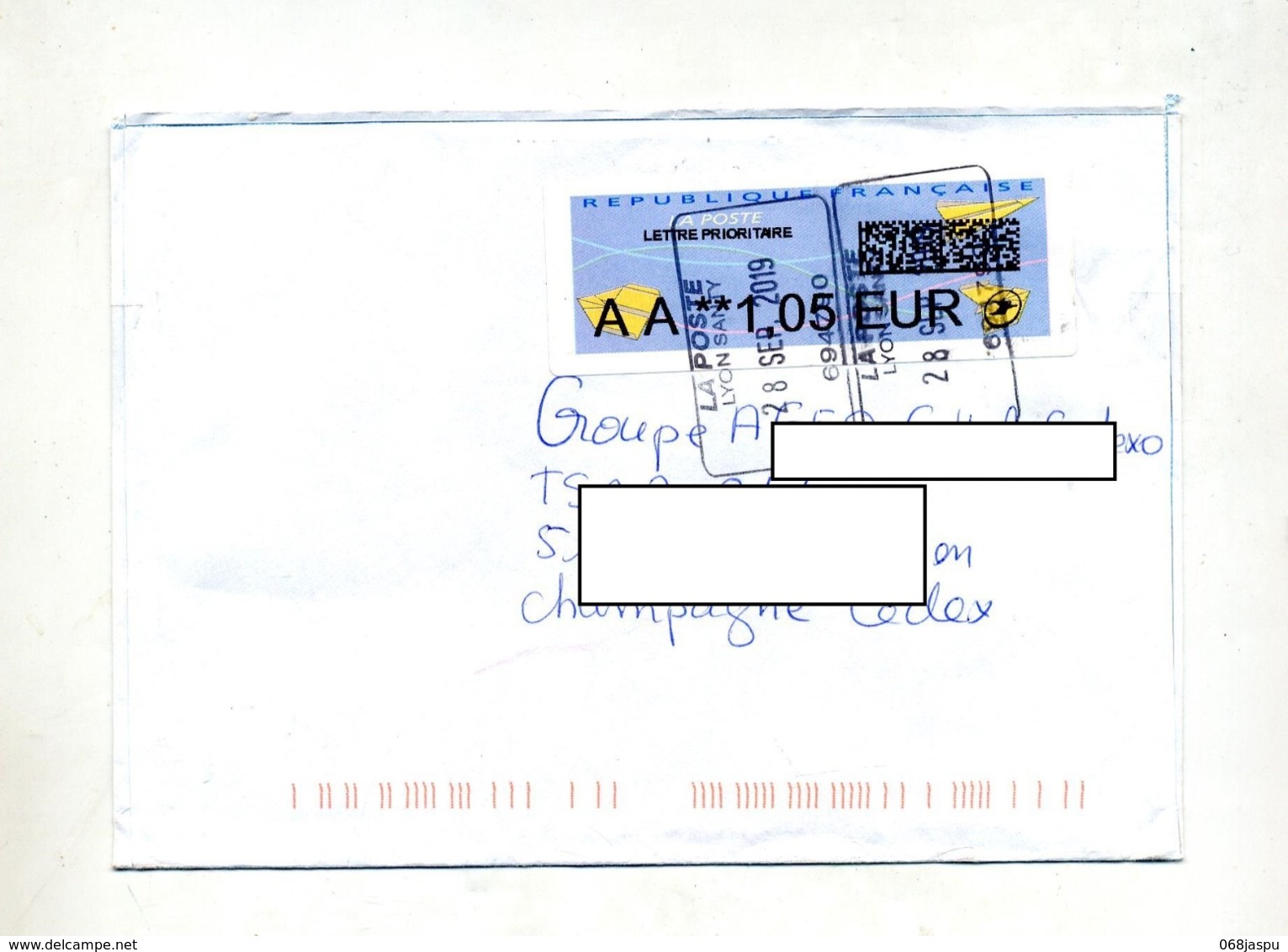 Lettre Rectangulaire Poste Lyon Sur Vignette AA - 2000 « Avions En Papier »