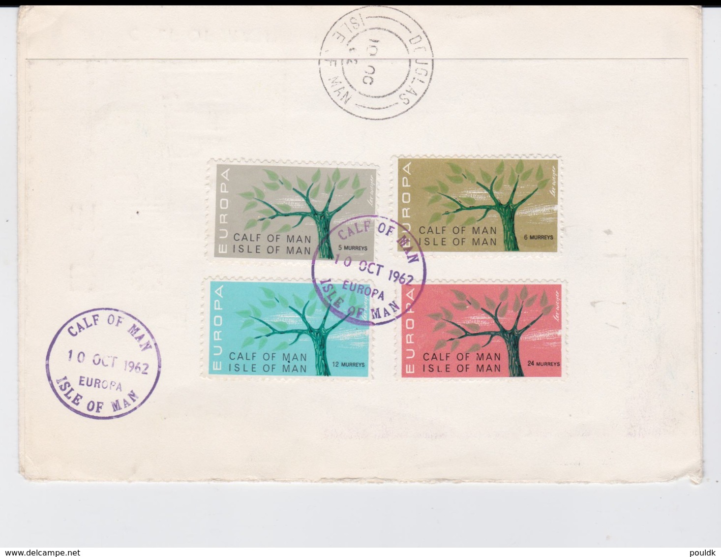Calf Of Man  On The Back Of Registered Cover From Great Britain, Doulag Of Man, Isle Of Man 1962 - Sonstige & Ohne Zuordnung