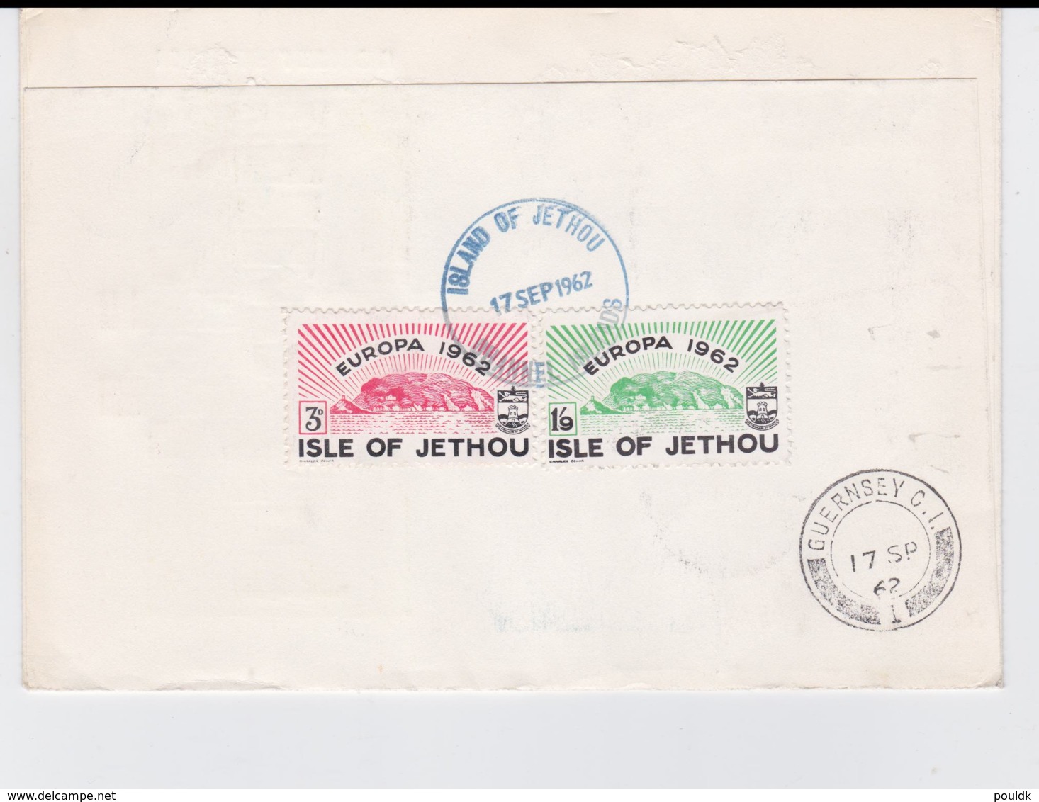 Isle Of Jethou  On The Back Of Registered Cover From Great Britain, Guernsey 10 1962 Europe CEPT (G105-18) - Sonstige & Ohne Zuordnung