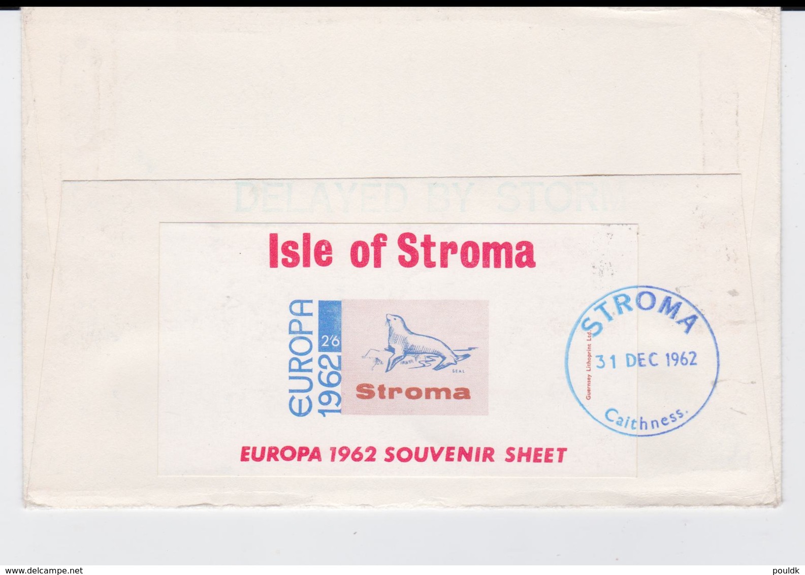 Isle Of Stroma  On The Back Of Registered Cover From Great Britain, Huna 1962 Europe CEPT (G105-18) - Sonstige & Ohne Zuordnung