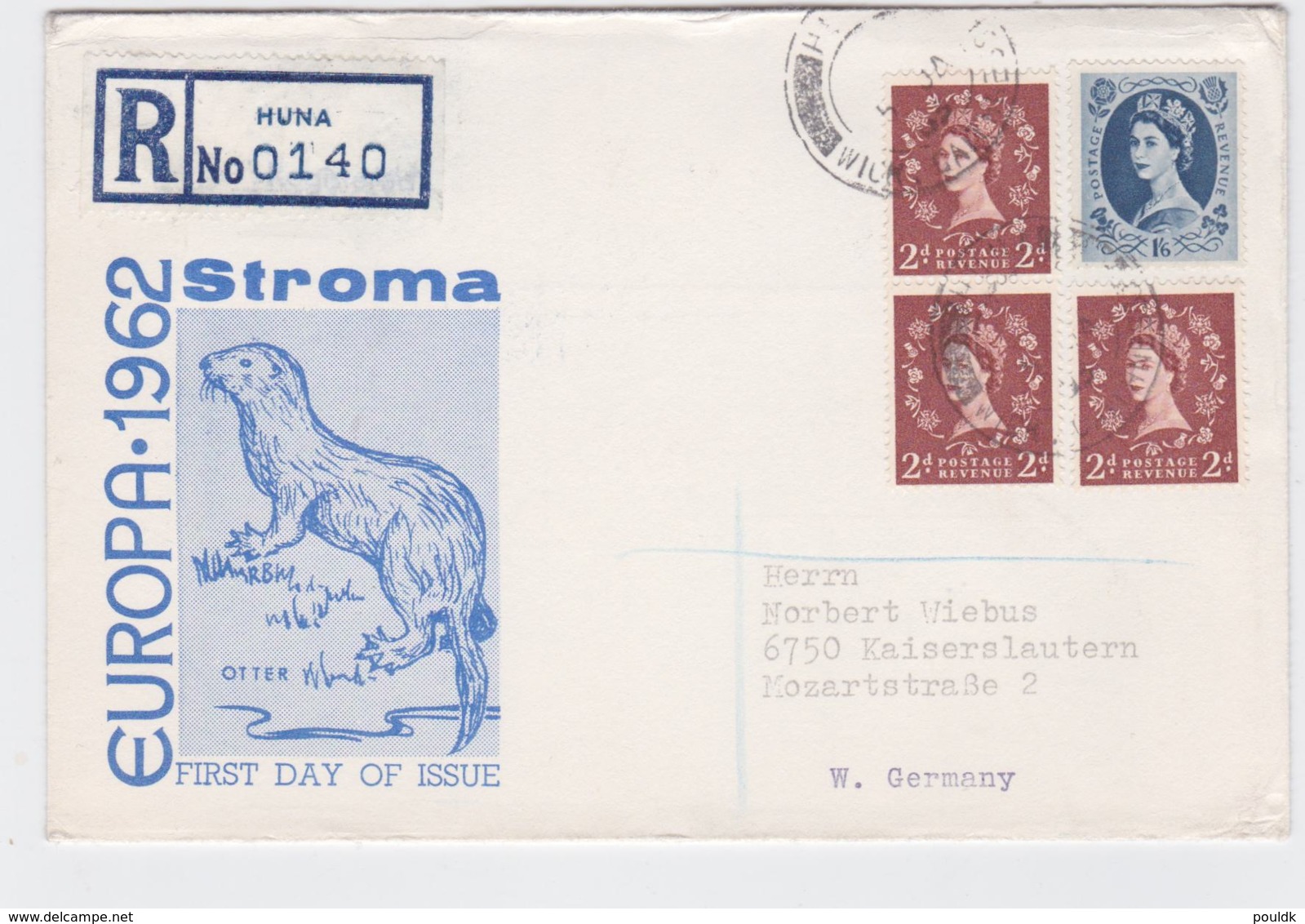 Isle Of Stroma  On The Back Of Registered Cover From Great Britain, Huna 1962 Europe CEPT (G105-18) - Sonstige & Ohne Zuordnung