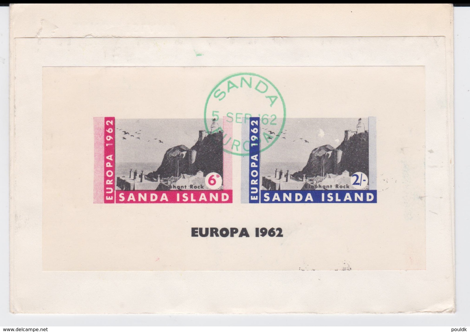 Sanda Island Souvenir Sheeton The Back Of Registered Cover From Great Britain, Campbeltown 1962 - Sonstige & Ohne Zuordnung