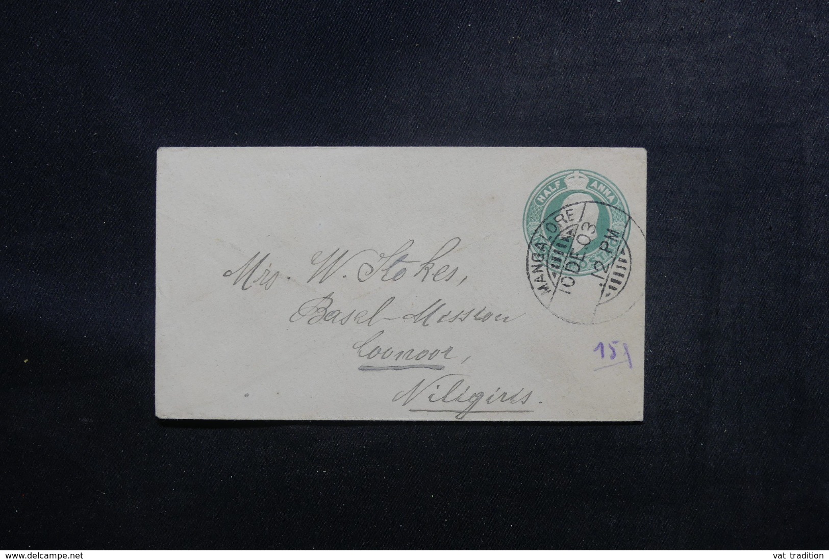 INDE - Entier Postal Type Edouard VII De Mangalore Pour Coonoor En 1903 - L 47274 - 1902-11 King Edward VII