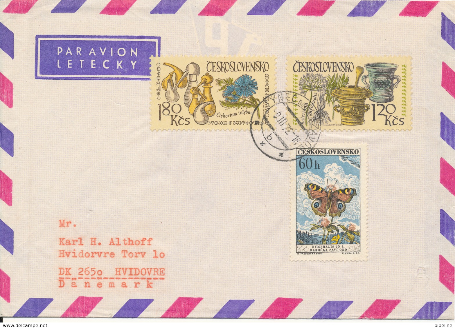 Czechoslovakia Air Mail Cover Sent To Denmark 9-3-1972 Topic Stamps - Covers & Documents
