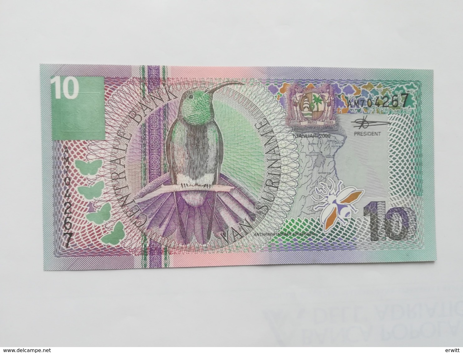 SURINAME 10 GULDEN 2000 - Surinam