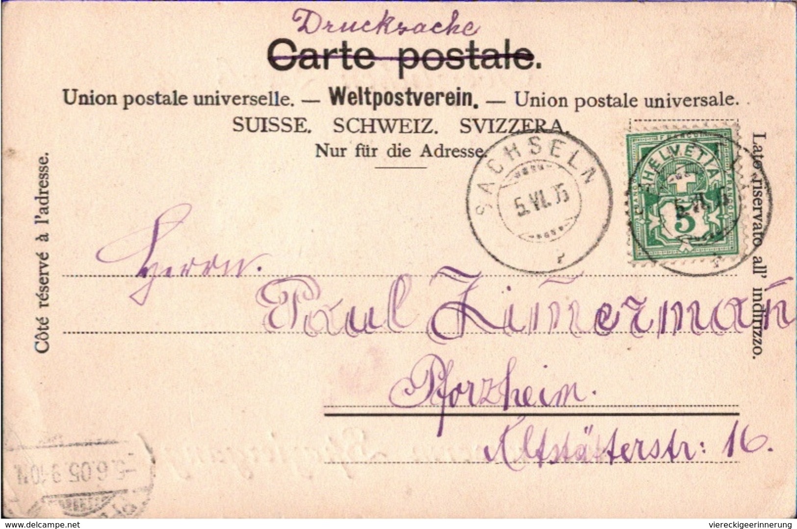 ! 1905 Alte Ansichtskarte Luzern, Schweiz, Stempel Sachseln, Dampfer, Raddampfer - Luzern