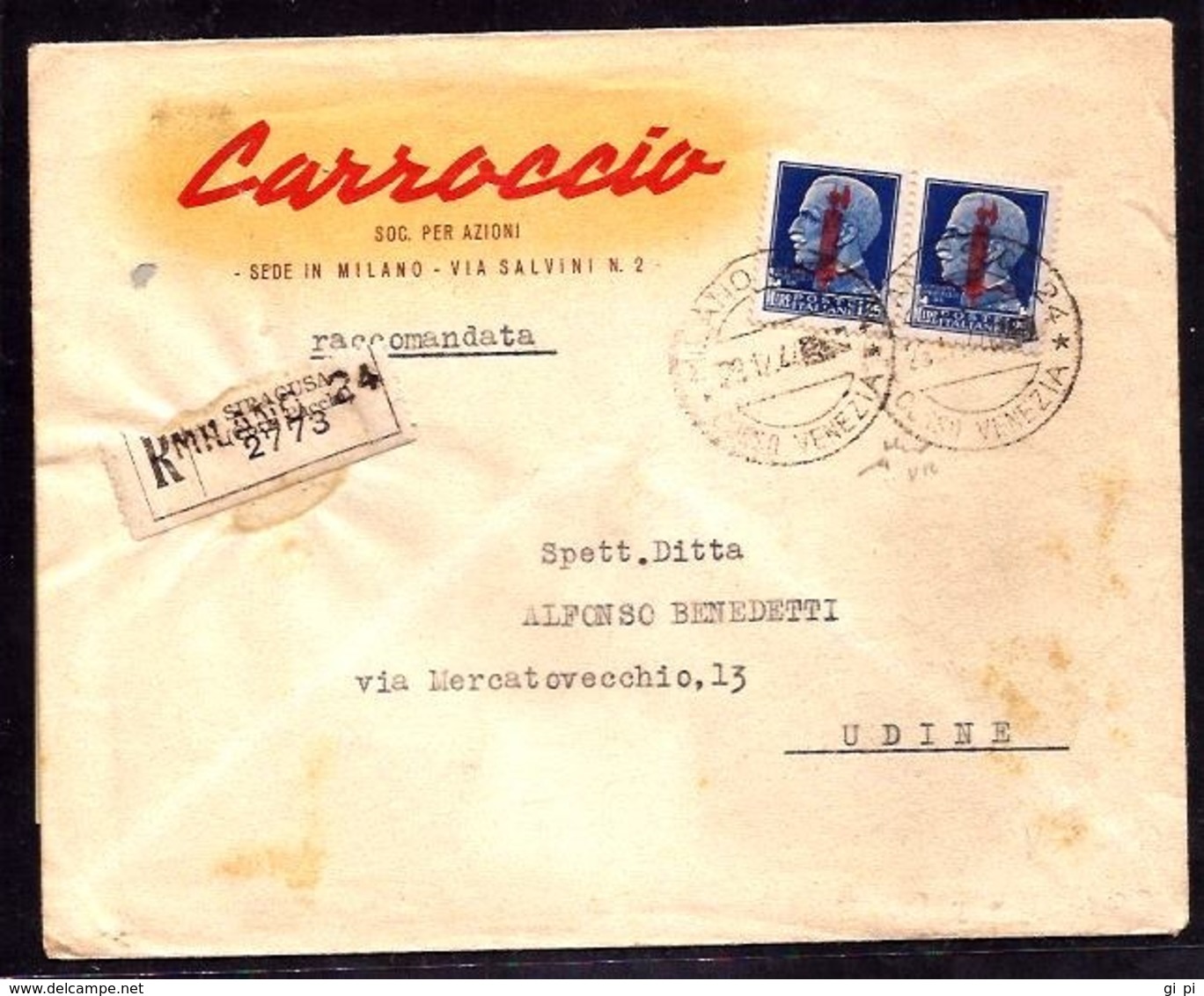 GR2231  - RACCOMANDATA R.S.I. - Storia Postale