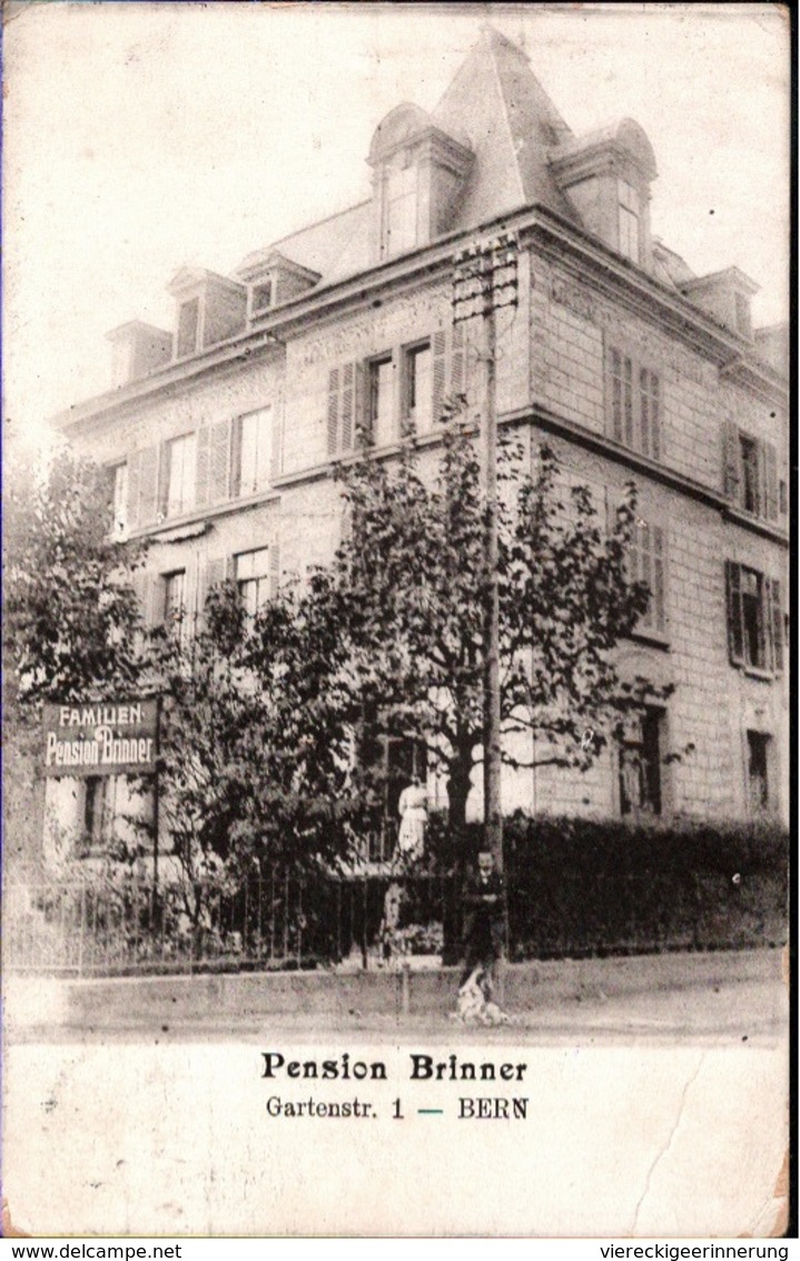 ! 1911 Alte Ansichtskarte Bern, Gartenstr. 1, Pension Brinner, Schweiz - Berne