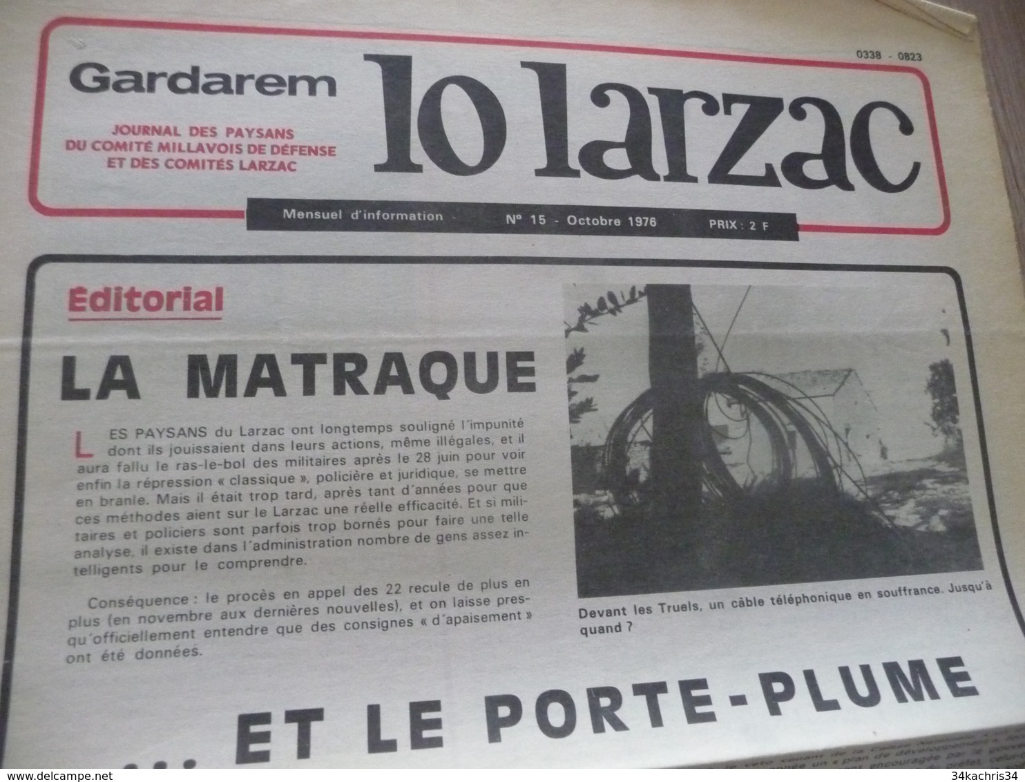 Journal Larzac Défense Du Larzac Gardarem  Lo Larzac N°15 Octobre 1976 - Languedoc-Roussillon