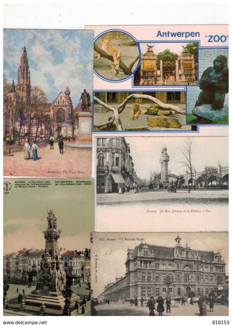 ANTWERPEN  Lot 100 Oude Postkaarten - 100 - 499 Cartoline