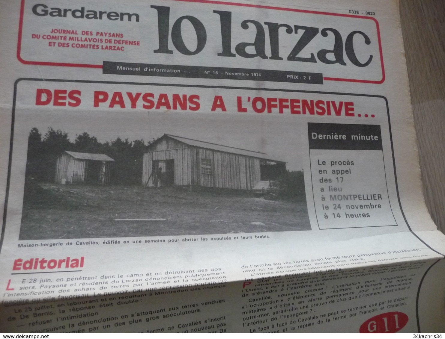 Journal Larzac Défense Du Larzac Gardarem  Lo Larzac N°16 Novembre  1976 - Languedoc-Roussillon