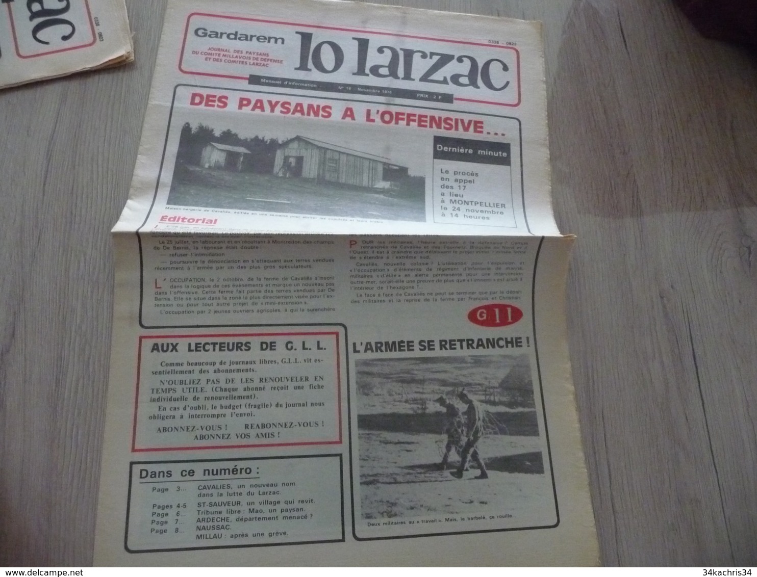 Journal Larzac Défense Du Larzac Gardarem  Lo Larzac N°16 Novembre  1976 - Languedoc-Roussillon