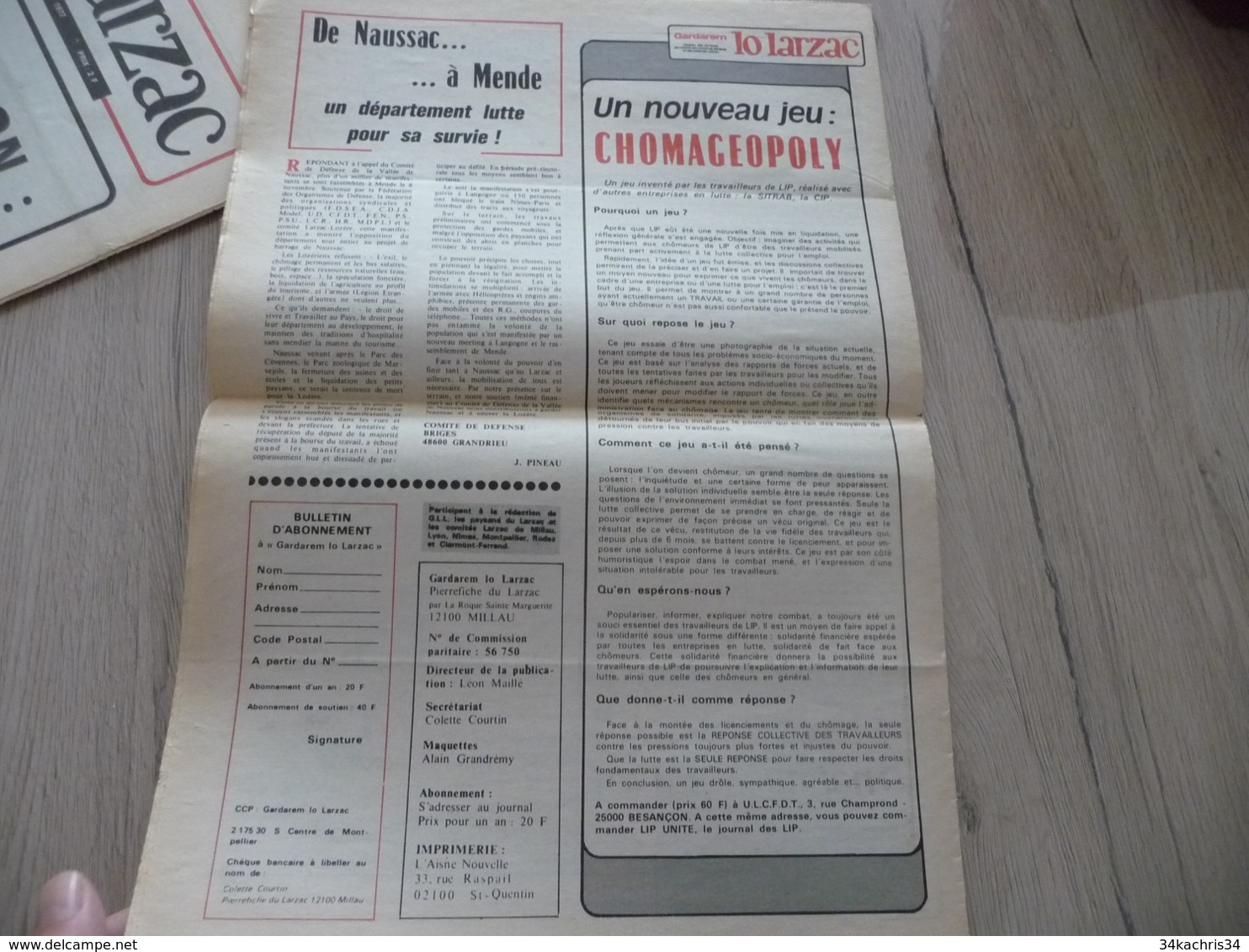 Journal Larzac Défense Du Larzac Gardarem  Lo Larzac N°17 Décembre  1976 - Languedoc-Roussillon