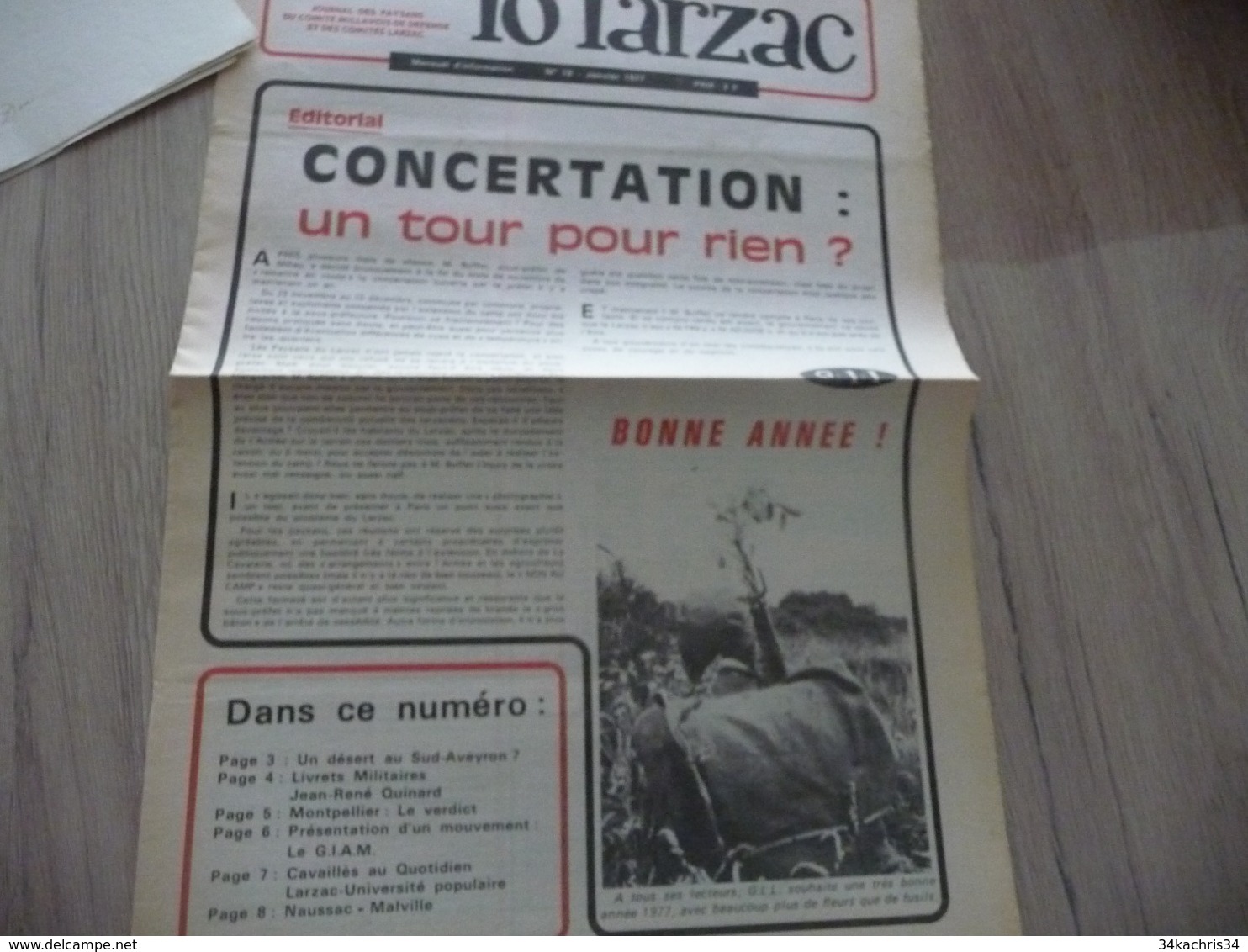 Journal Larzac Défense Du Larzac Gardarem  Lo Larzac N°18 Janvier 1977 - Languedoc-Roussillon