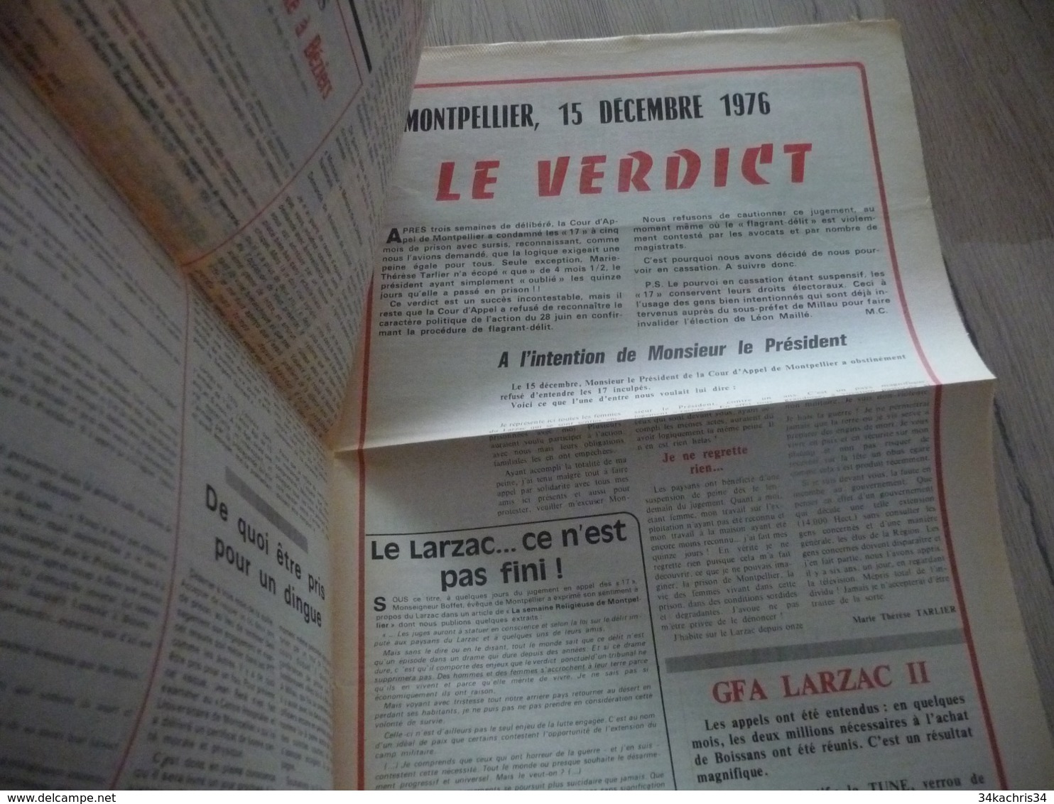 Journal Larzac Défense Du Larzac Gardarem  Lo Larzac N°18 Janvier 1977 - Languedoc-Roussillon