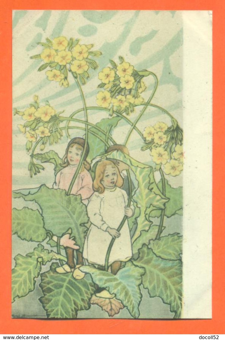 CPA Art Nouveau Illustrateur à Identifier " Enfants Dans Des Fleurs " - Before 1900