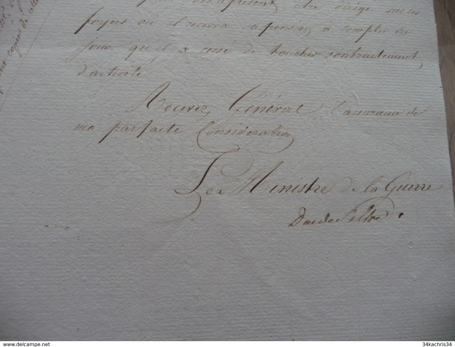LAS Autographe Maréchal Clarke Duc De Feltre Ministre Guerre Paris EMPIRE 28/01/1813 Officier Mauvaise Conduite - Documents