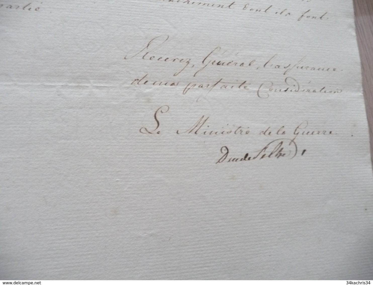 LAS Autographe Maréchal Clarke Duc De Feltre Ministre Guerre Paris EMPIRE 28/01/1813 Officier Mauvaise Conduite - Documenten