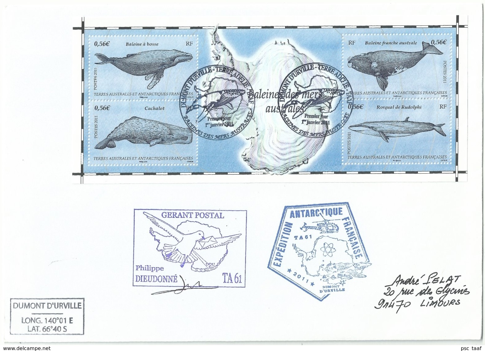 YT BF25 - Baleines - Cachalot - Rorqual - FDC - Blocks & Kleinbögen