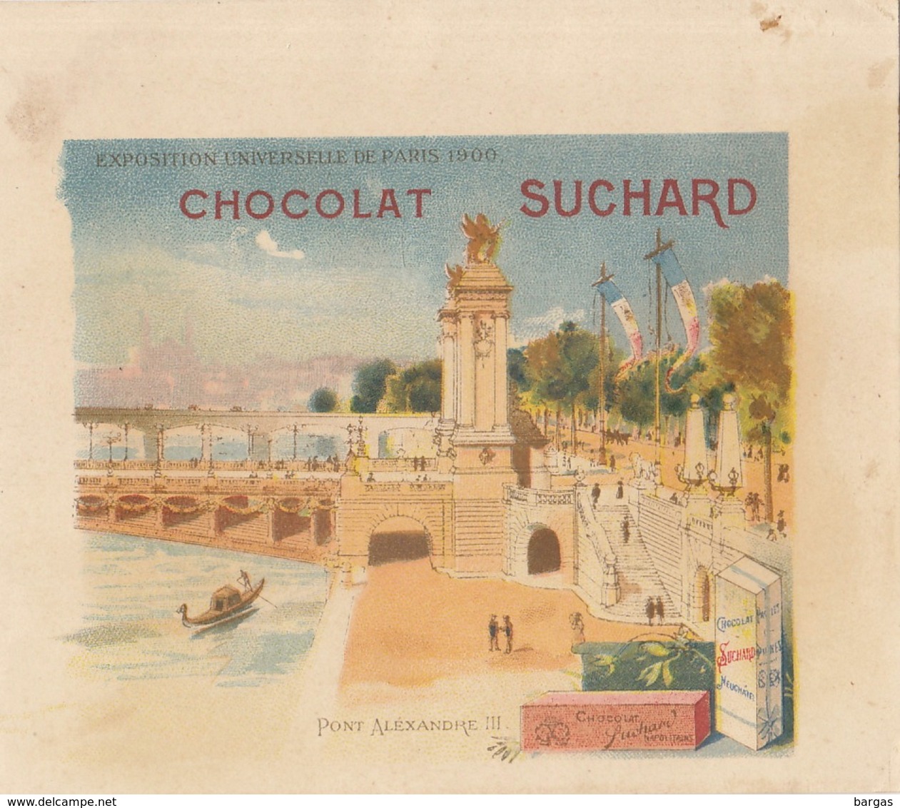 Chromo Chocolat Suchard Note Exposition Universelle 1900 Paris Pont Alexandre III - Suchard