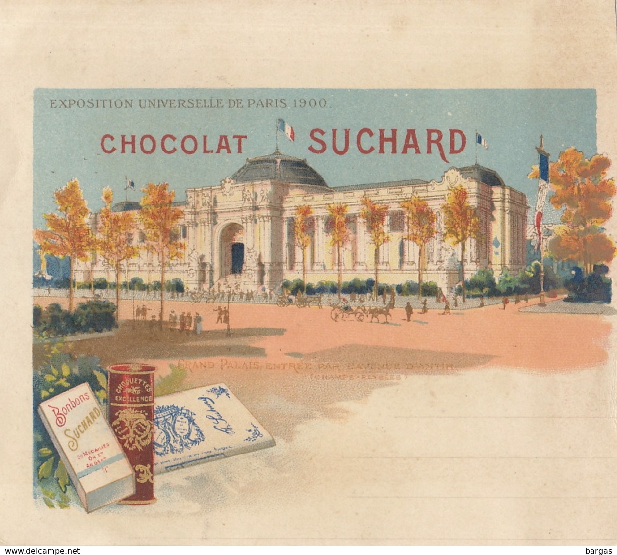 Chromo Chocolat Suchard Note Exposition Universelle 1900 Paris Grand Palais - Suchard