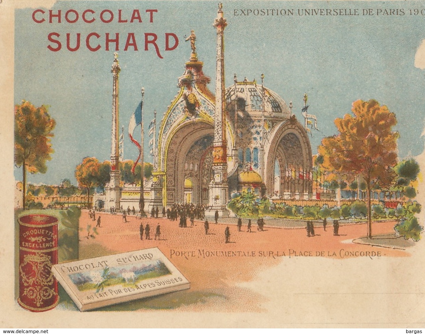 Chromo Chocolat Suchard Note Exposition Universelle 1900 Paris - Suchard