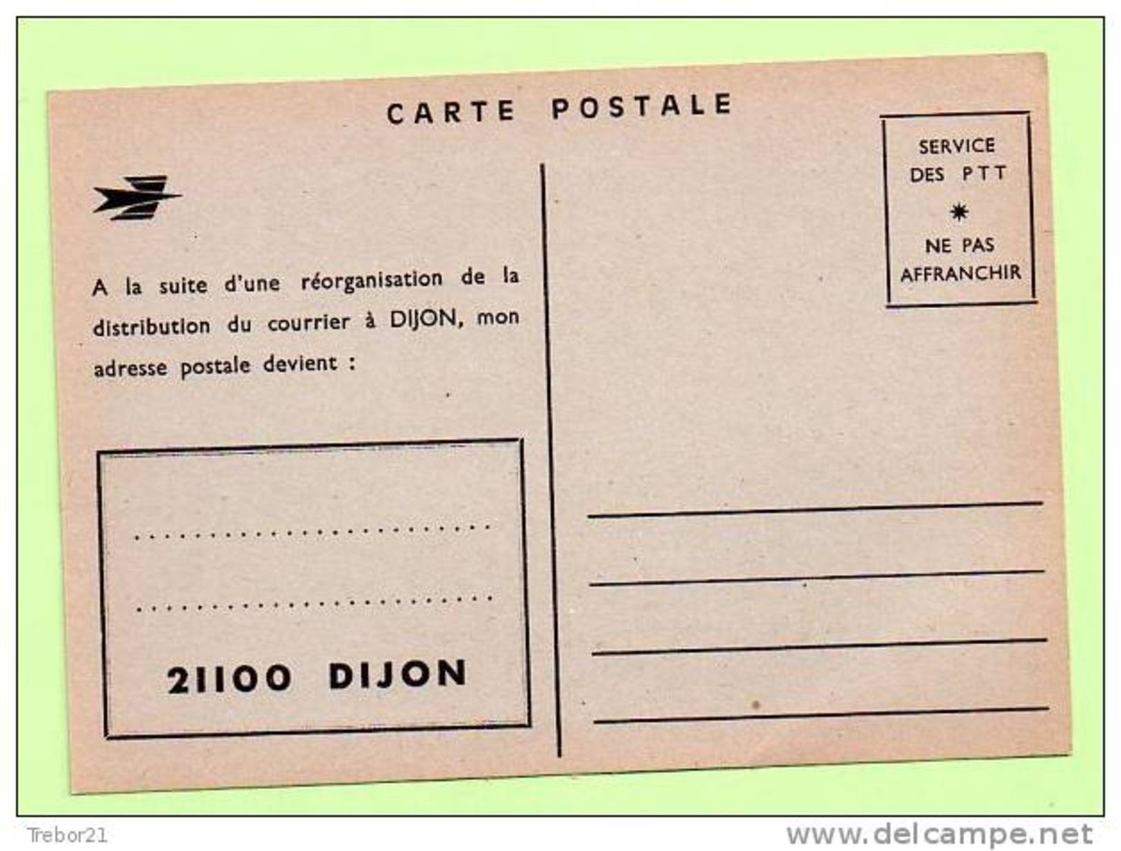 CODE POSTAL -   Carte Publicitaire De La Poste DIJON - Poste & Facteurs