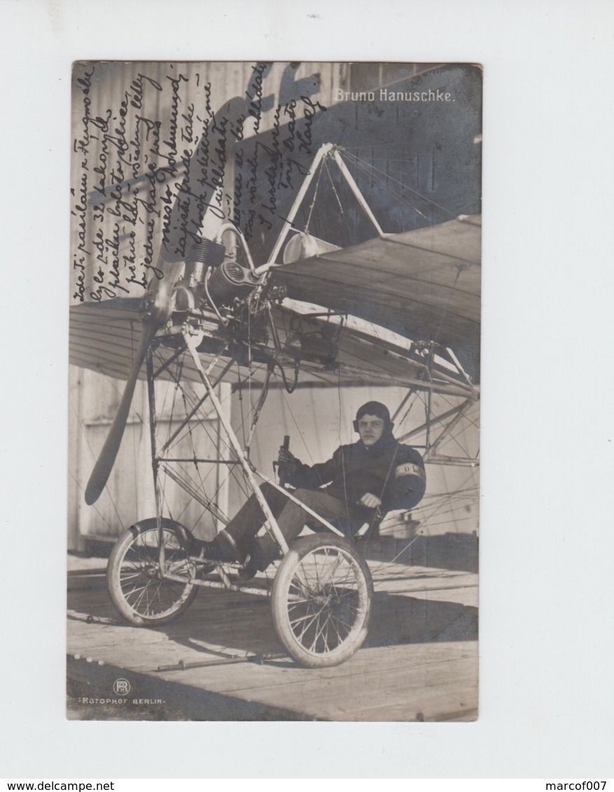 AVIATION -  AVIATEUR GERMANY - CARTE PHOTO - BRUNO HANUSCHKE - ECRITE - Aviateurs