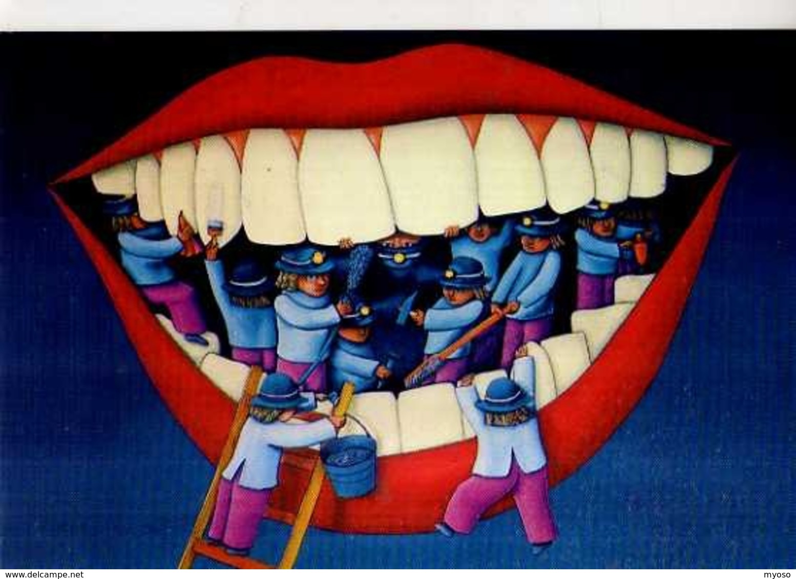 SLOBODAN, Collection Yvon Israel , Bouche Ouverte Avec Personnages Pour Nettoyer Les Dents - Slobodan