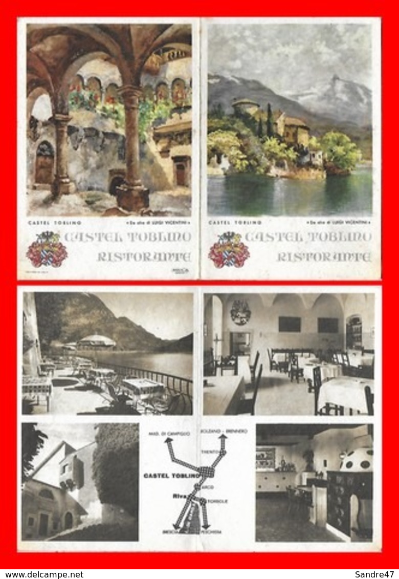 CPSM/gf MADRUZZO (Italie)  Castel Toblino Ristorante. Carte Publicitaire Double. Illustrateur L. Vicentini....K182 - Other & Unclassified