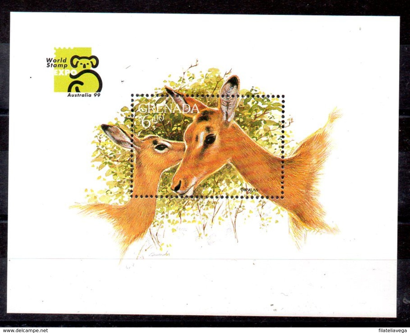 Granada Hoja Bloque Nº Yvert 506 ** ANIMALES (ANIMALS) Valor Catálogo 8.0€ - Grenada (1974-...)