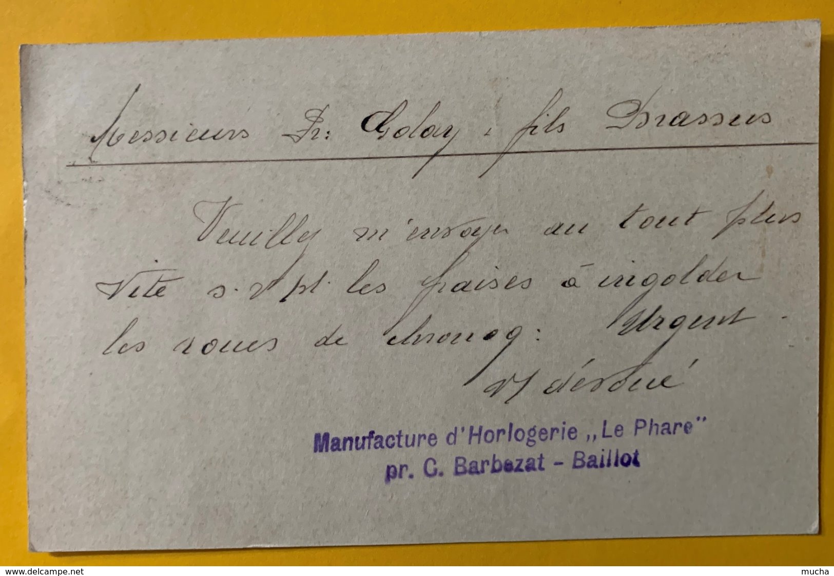 9161 - Horlogerie C,Barbezat-Baillot Le Phare Le Locle 13.05.1910 - Interi Postali