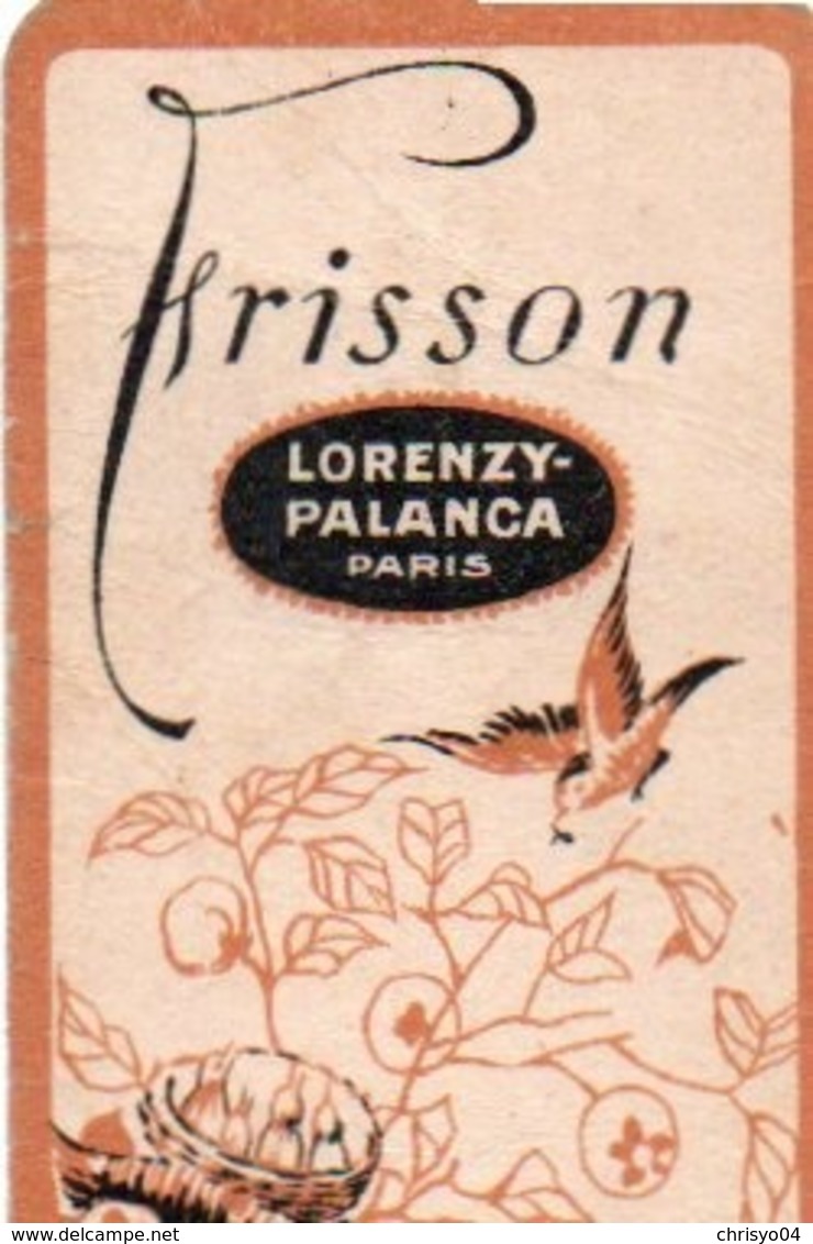 910Mm  Parfum Carte Frisson Lorenzy Palanca - Anciennes (jusque 1960)