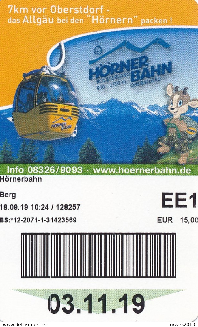 Bolsterlang Fahrkarte Berg 2019 Hörnerbahn Allgäuer Büble Bier - Europe