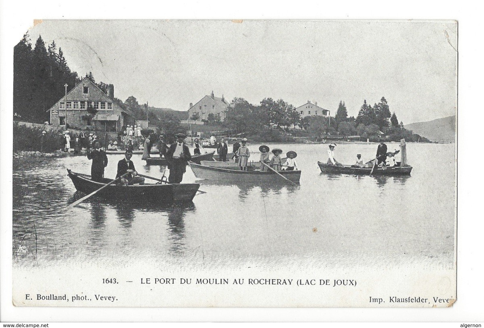 23638 - Vallée De Joux Le Port Du Moulin Au Rocheray Barques + Cachet La Golisse 1907 (attention Coins Cassés) - Roche