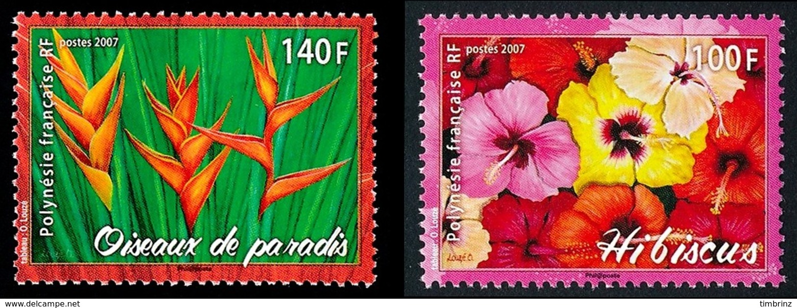 POLYNESIE 2007 - Yv. 821 Et 822 **  - Fleurs. Hibiscus Et Oiseau De Paradis  ..Réf.POL24829 - Ungebraucht