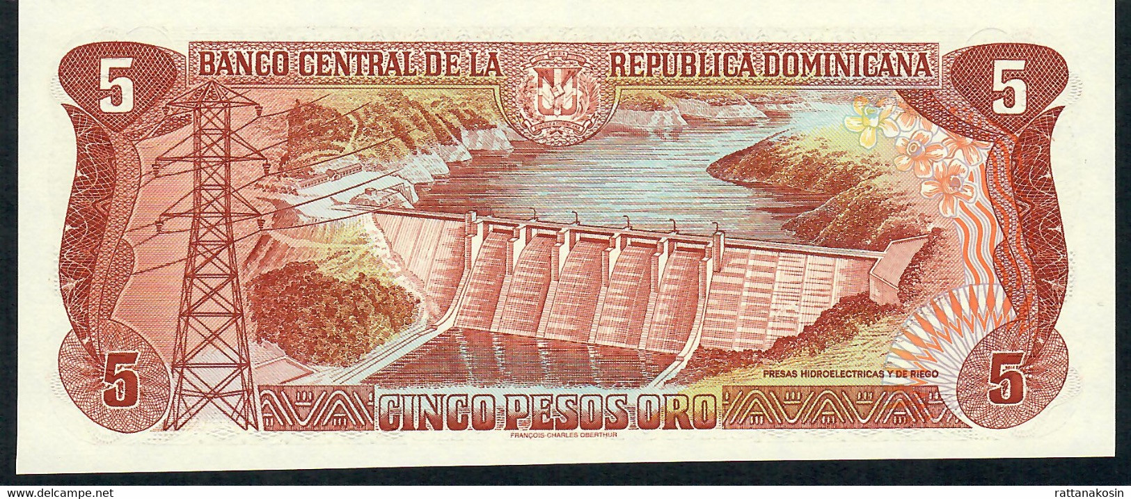 DOMINICAN REPUBLIC P152 5 PESOS ORO 1996 Signature 38 FIRST PREFIX #F/X !        UNC. - República Dominicana