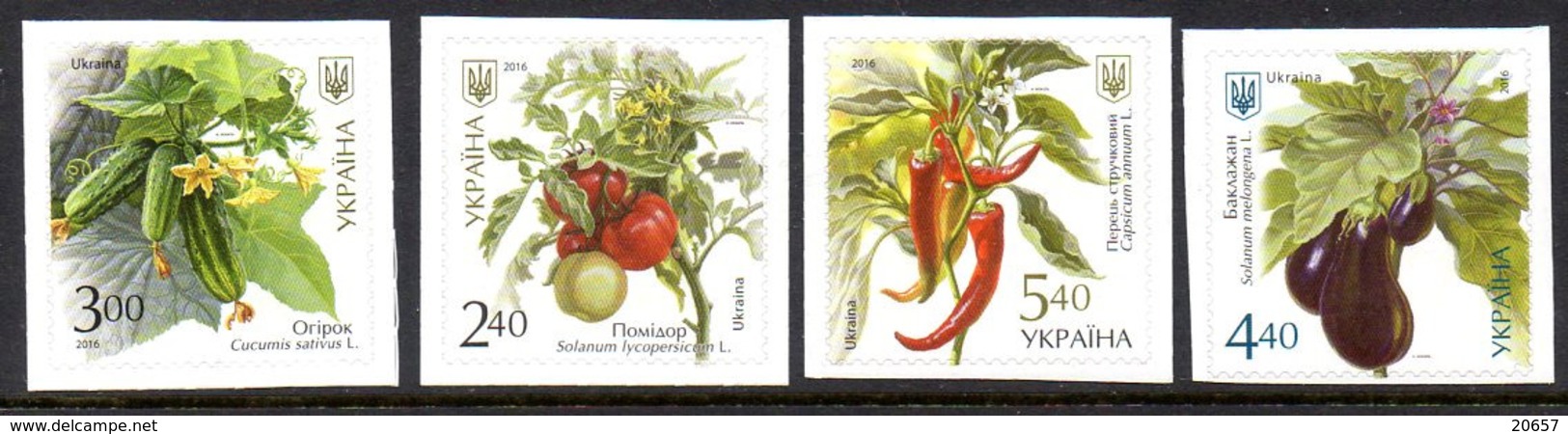 UKRAINE 1264/67 Tomate, Concombre, Aubergine, Piment - Groenten