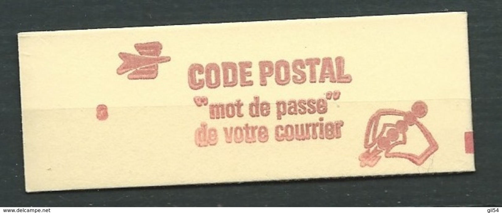 Carnet Type Sabine  -  1,20 Fr ROUGE - Yvert N° 1974 C 2  - 10 Timbres Code Postal Gomme  Brillante CONF 8 - Ay9303 - Autres & Non Classés