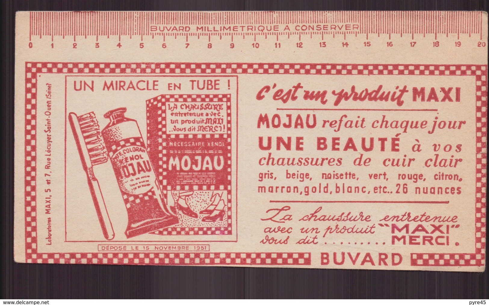 Buvard ( 21 X 11.5 Cm ) " Mojau, Produit Maxi " - Produits Ménagers