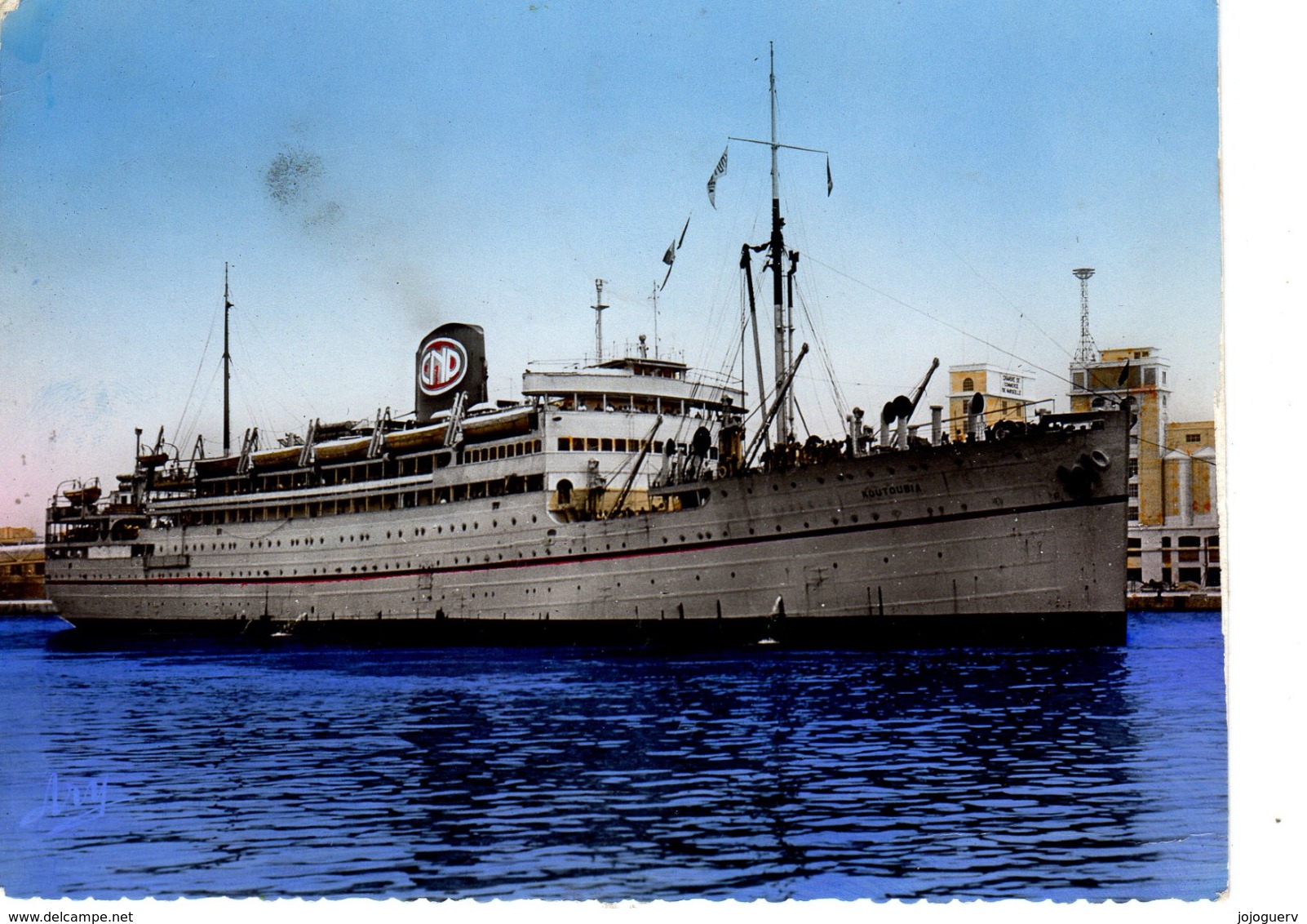 Le " Koutoubia " Bateau De La Compagnie De Navigation Paquet ( Paquebot Pris De Marseille Pour Dakar Par Un Militaire - Paquebots