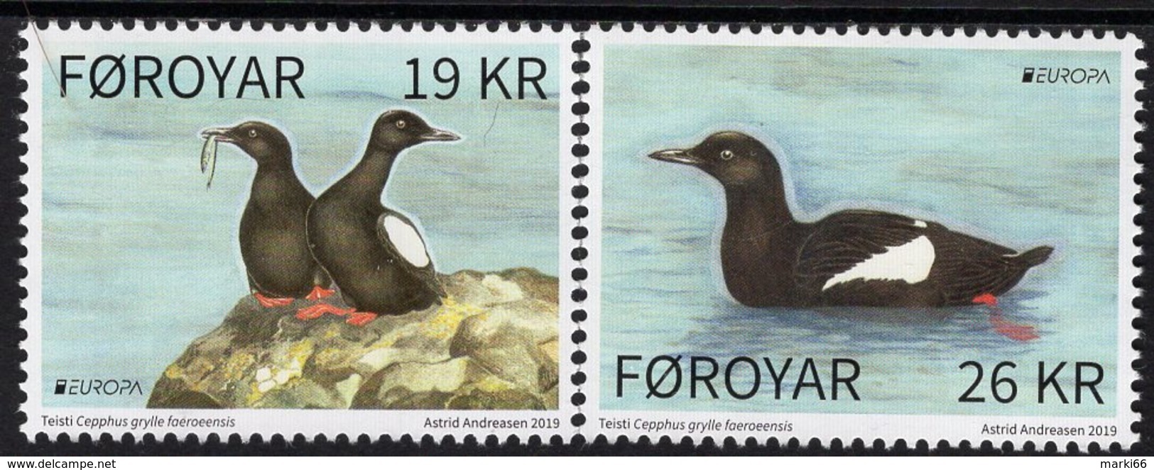 Faroe Islands - 2019 - Europa CEPT - National Birds - Mint Stamp Set - Isole Faroer
