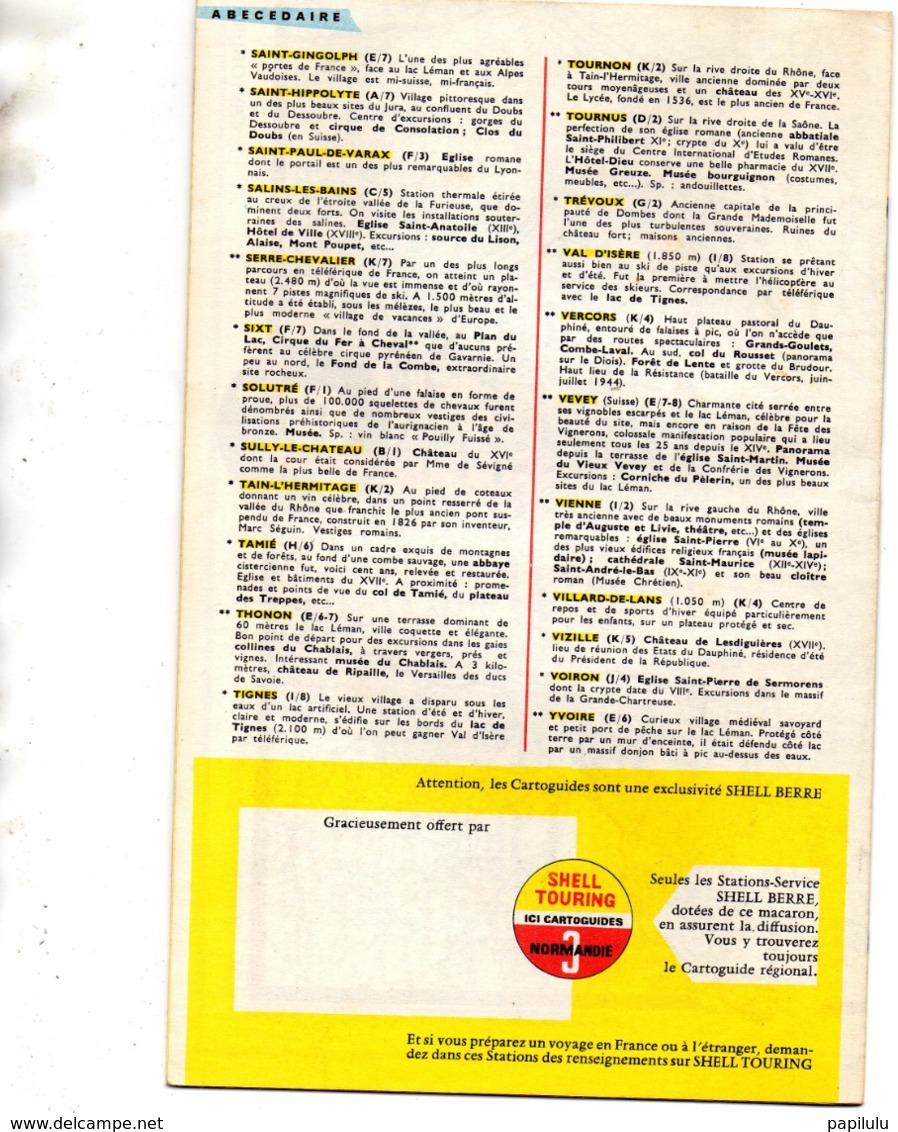 CARTE ROUTIÈRE 11 :  SHELL ; Jura Savoie , Cartoguide N° 8  Dessin De La Face Jean Colin - Cartes Routières