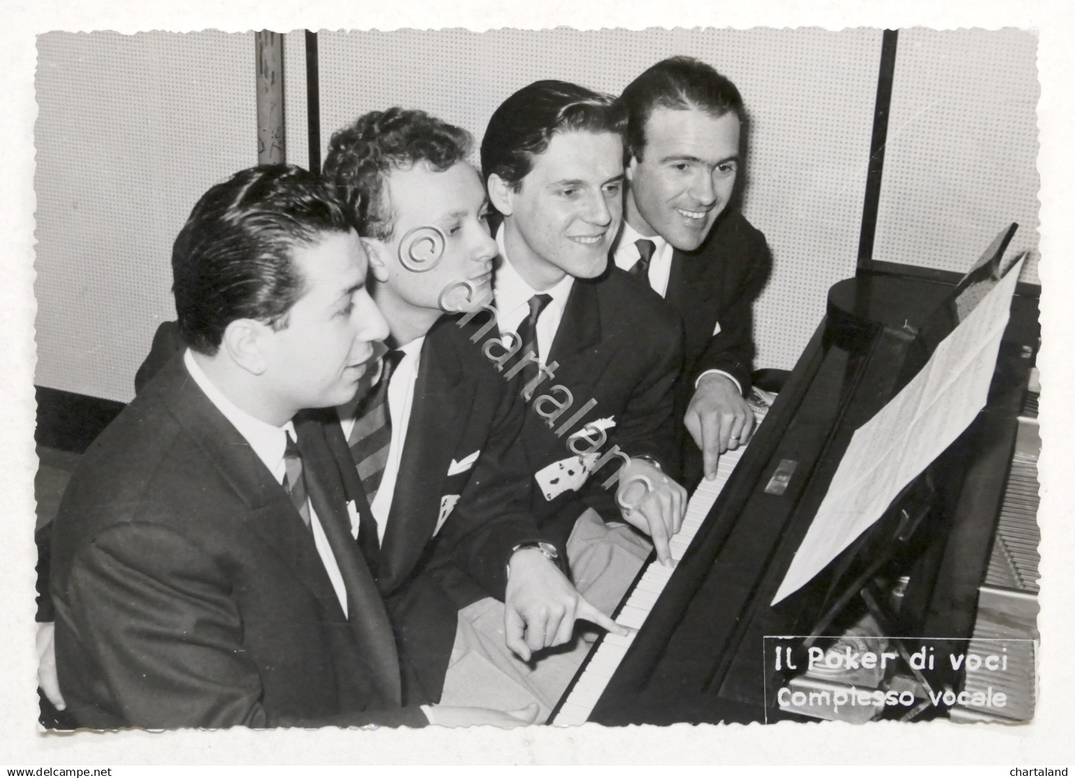 Musica - Fotografia Con Dedica Autografa Del Gruppo Il Poker Di Voci - 1954 - Altri & Non Classificati