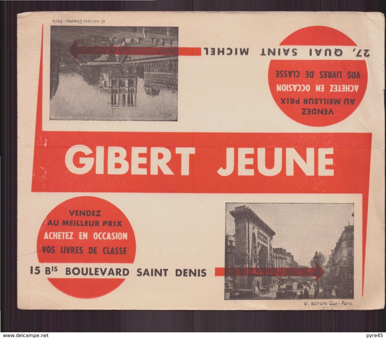 Buvard ( 20.5 X 16.5 Cm ) " Gibert Jeune " Livres De Classe - Papeterie