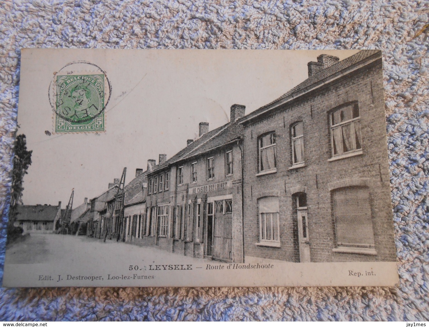 Cpa Leysele Route Hondschoote Cachet Etoile Sterstempel Taxe Dison - Alveringem