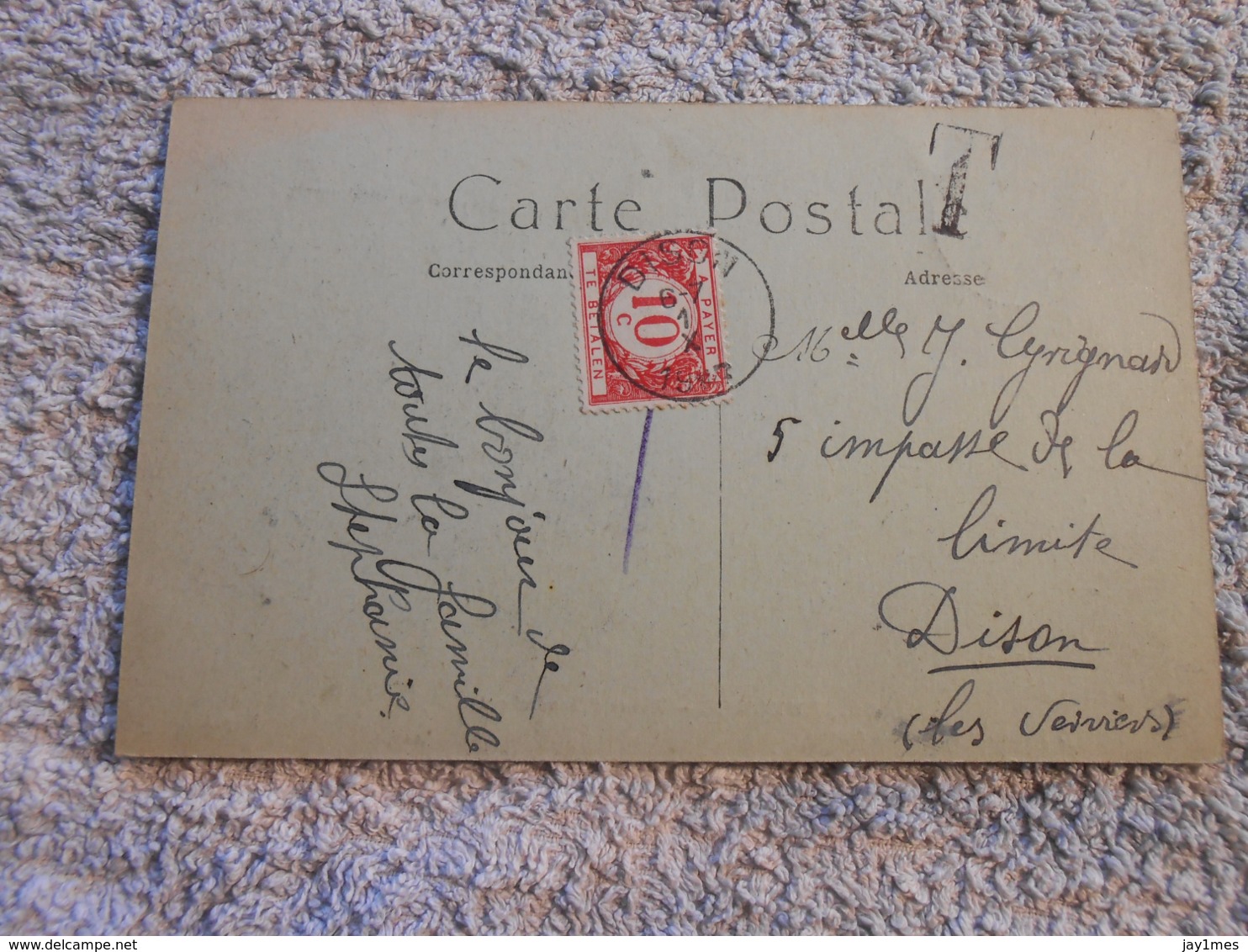 Cpa Leysele Route Hondschoote Cachet Etoile Sterstempel Taxe Dison - Alveringem