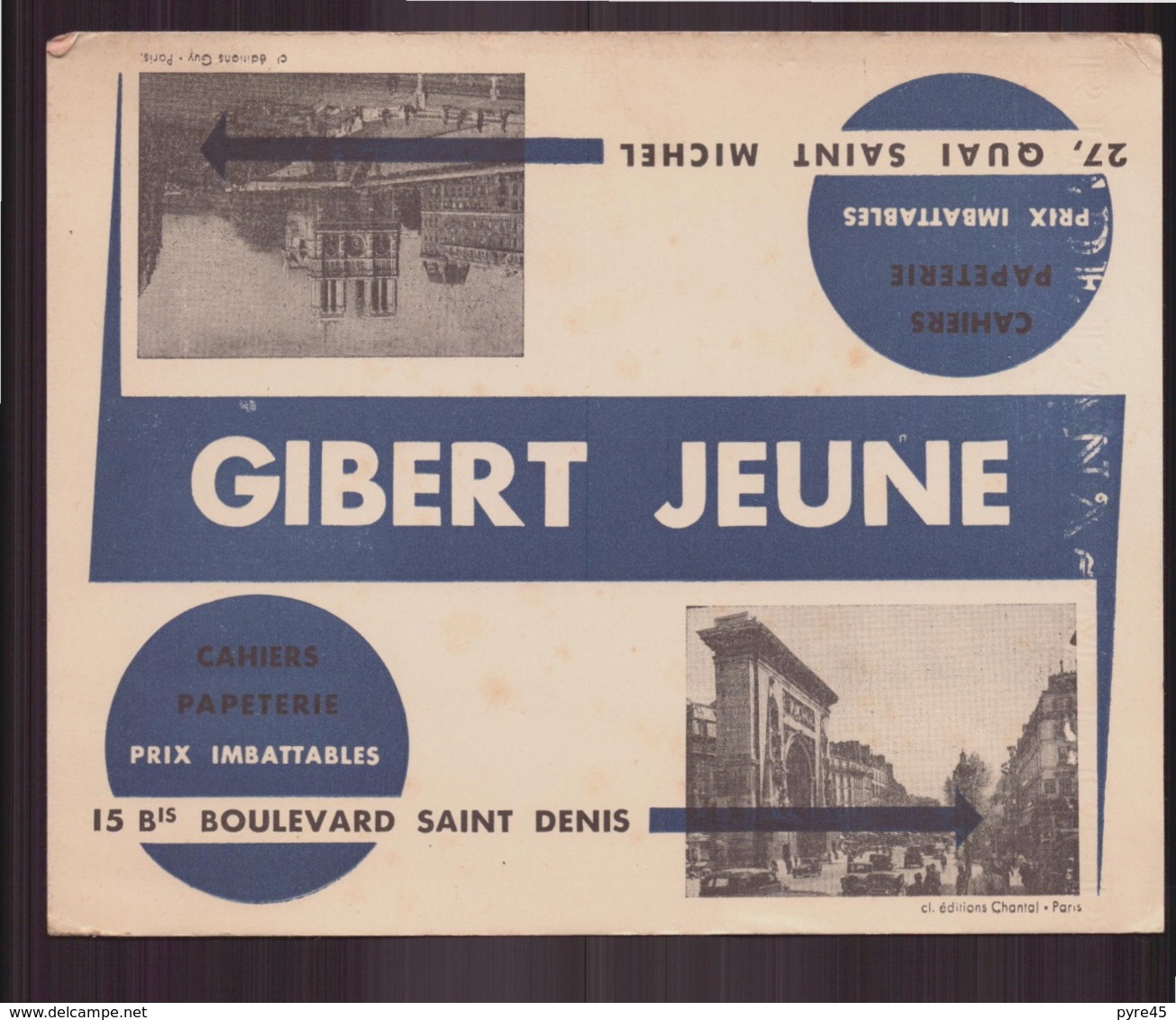 Buvard ( 20.5 X 16.5 Cm ) " Gibert Jeune " Cahiers Papèterie - Papeterie